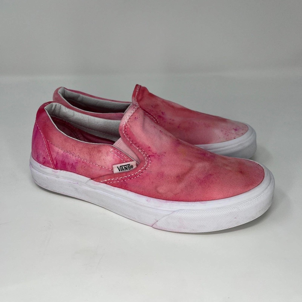Vans Slip On Pink Ice Dyed Tie Dye Reworked Festival Shoes Womens Size 5